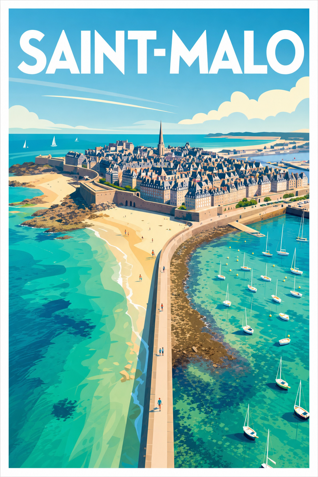 Affiche Saint-Malo, poster cité corsaire