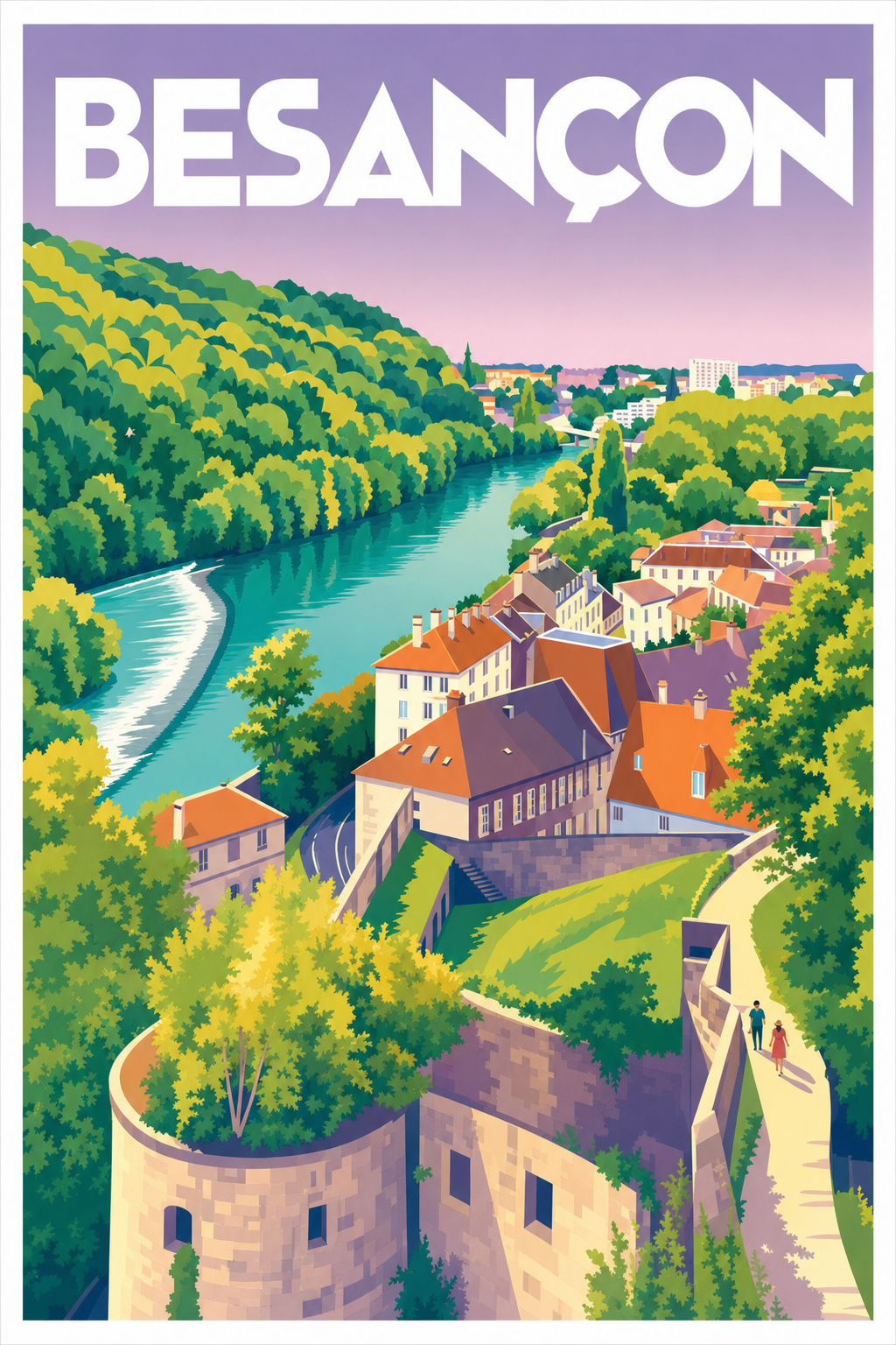 Affiche de Besançon, poster citadelle Vauban