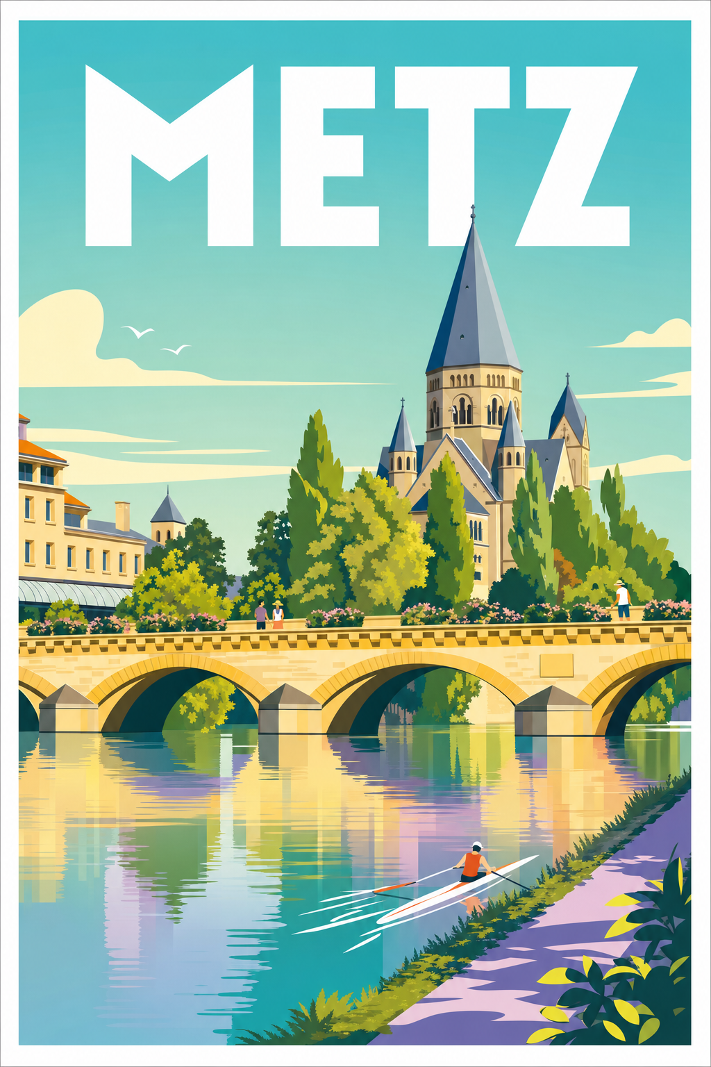 Affiche de Metz, poster Temple Neuf