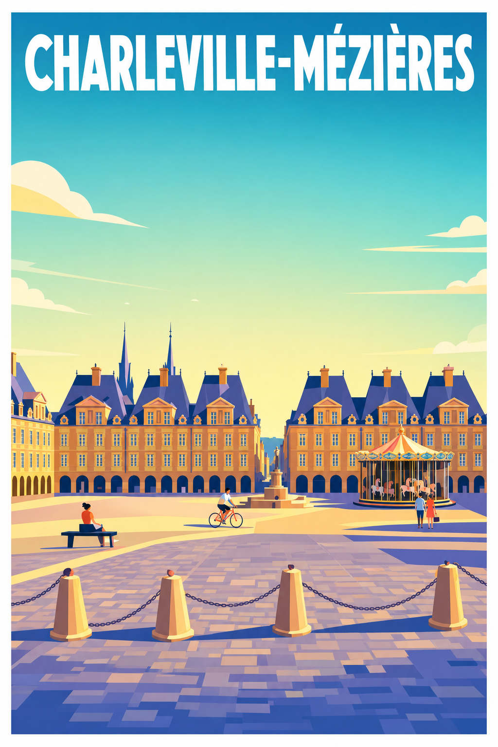 Affiche de Charleville-Mézières, poster Place Ducale