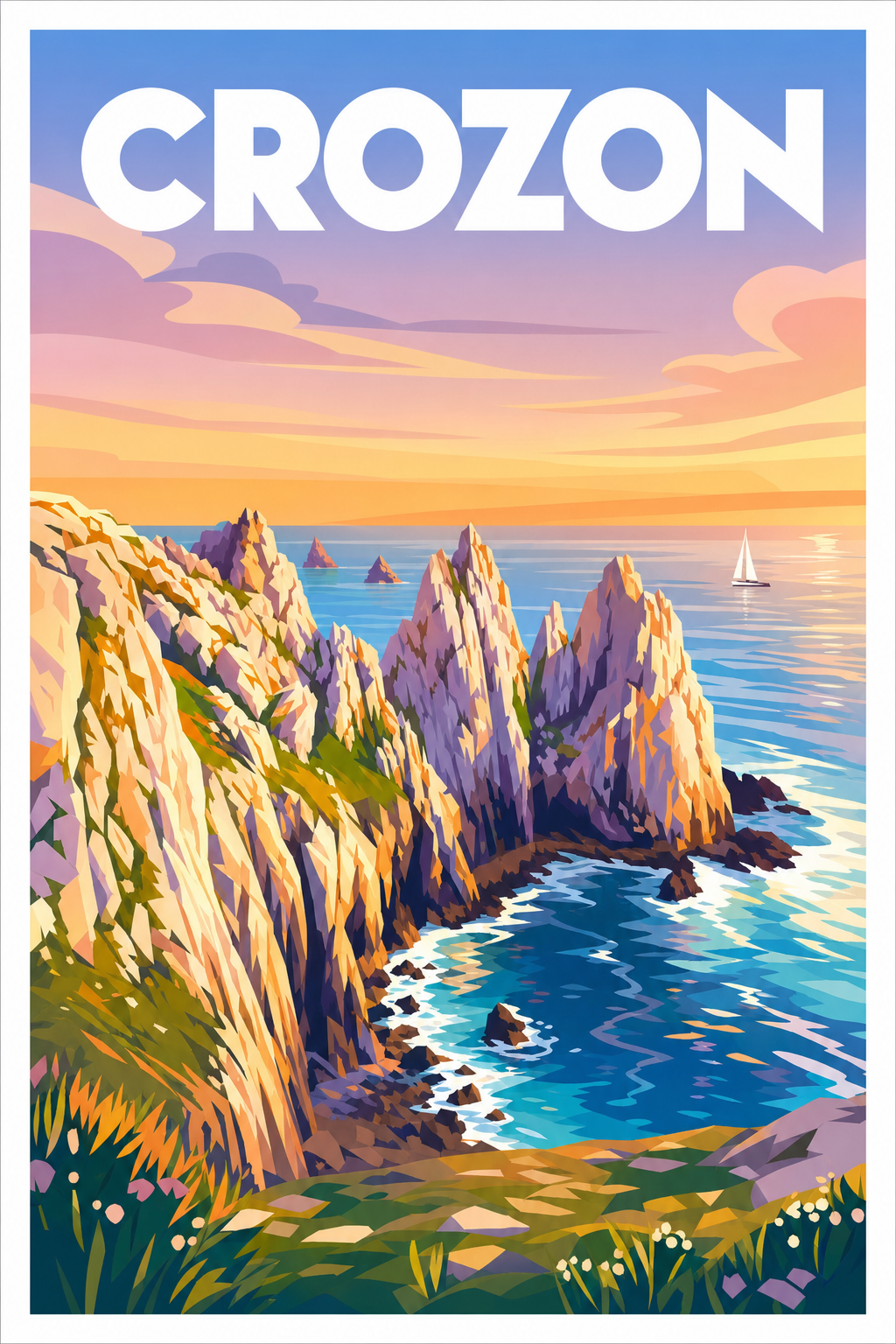 Poster de Crozon, affiche pointe de Pen-Hir