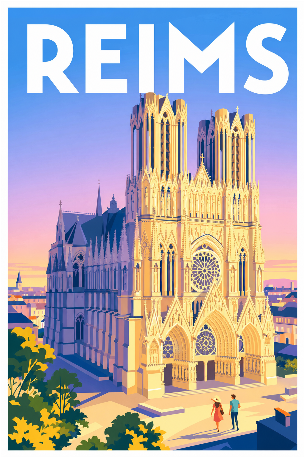 Affiche de Reims, poster de la cathédrale