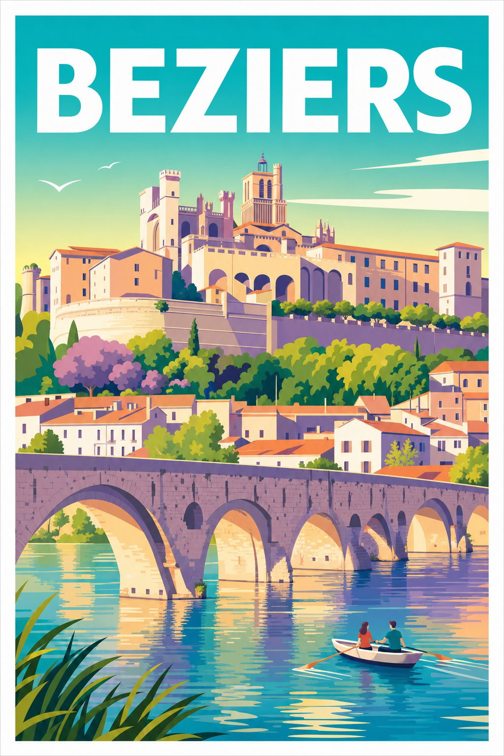 Affiche de Béziers, poster Pont Vieux