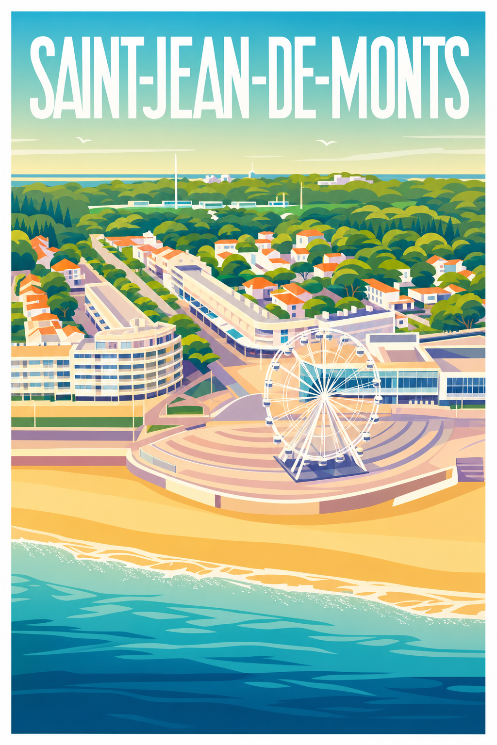 Affiche Saint-Jean-de-Monts, Grande Roue