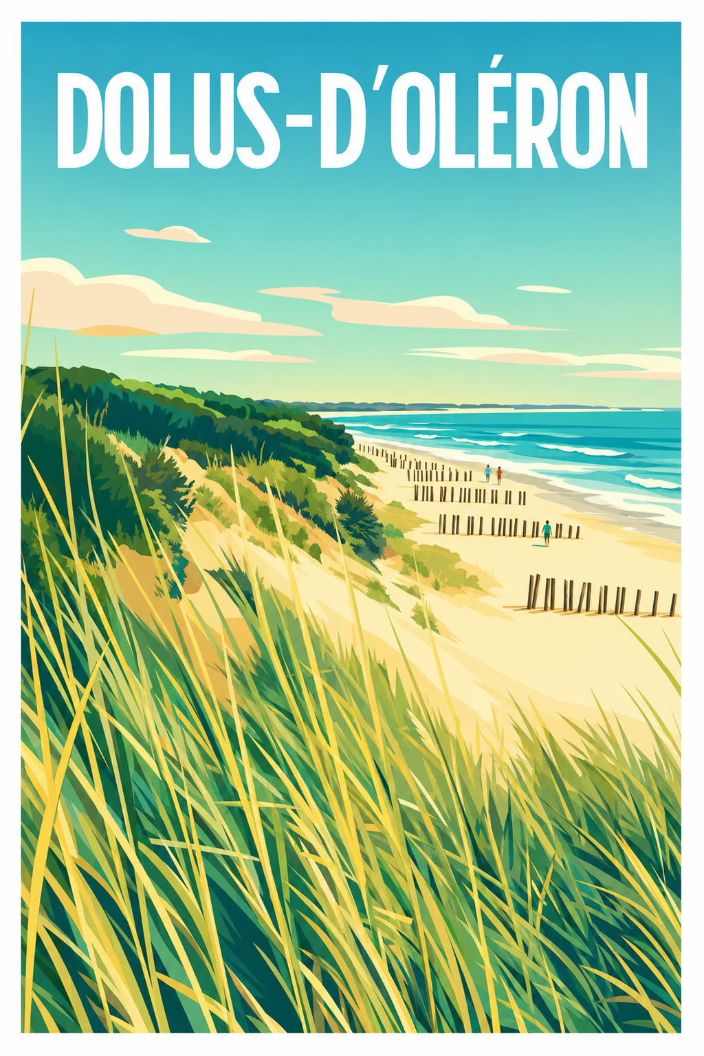 Affiche de Dolus-d'Oléron, poster dunes de sable