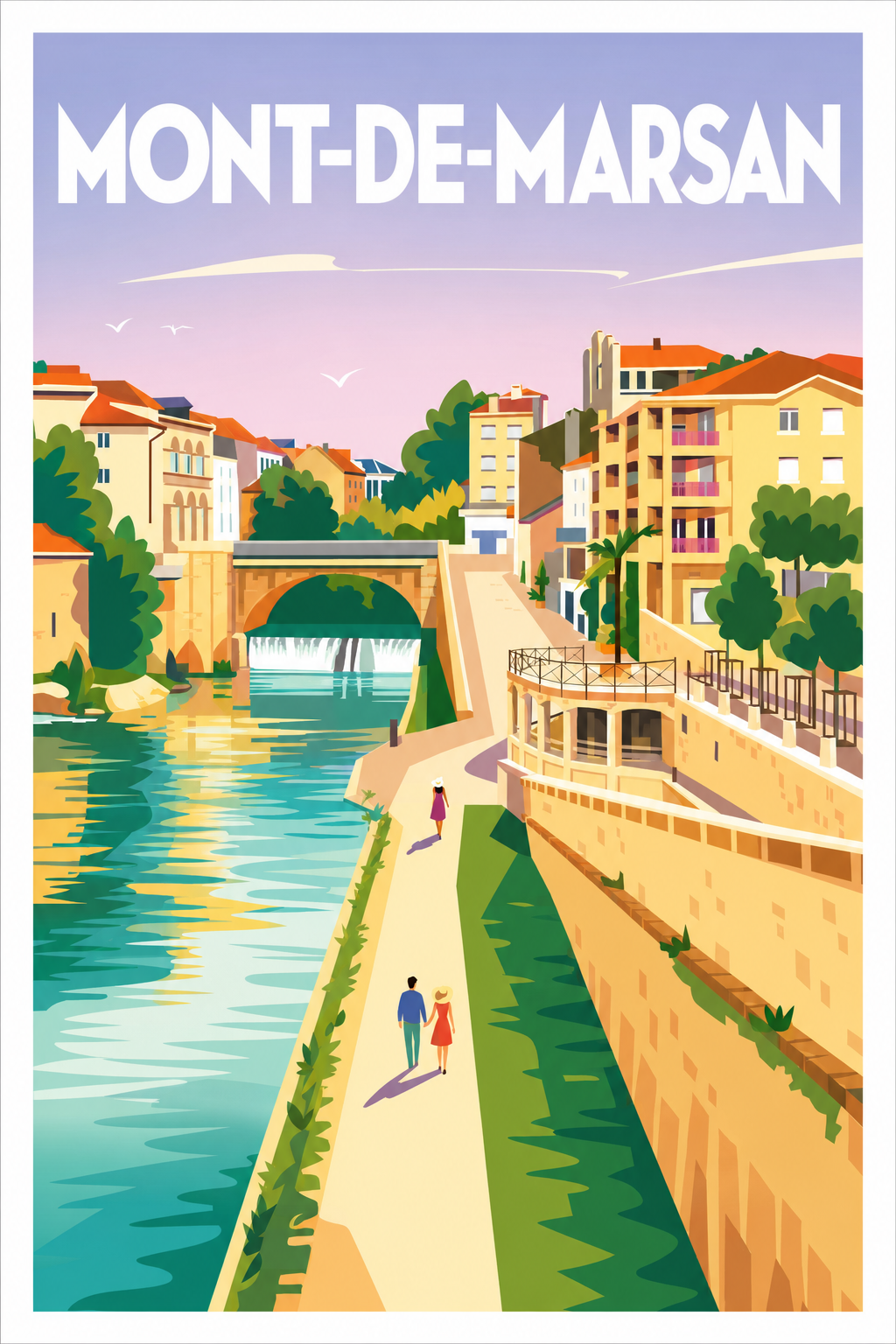 Affiche de Mont-de-Marsan, poster Landes