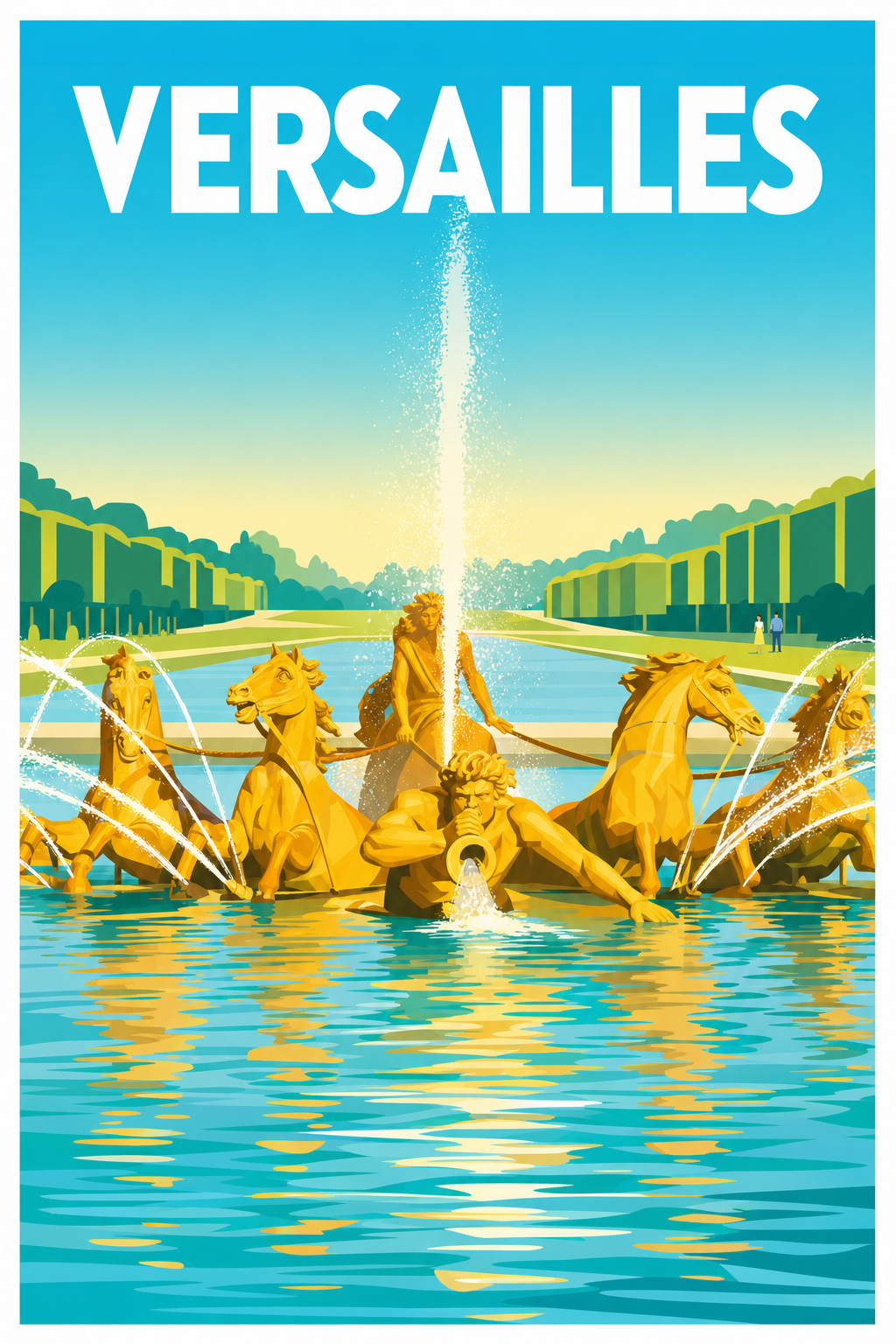 Affiche de Versailles, poster bassin d'Apollon