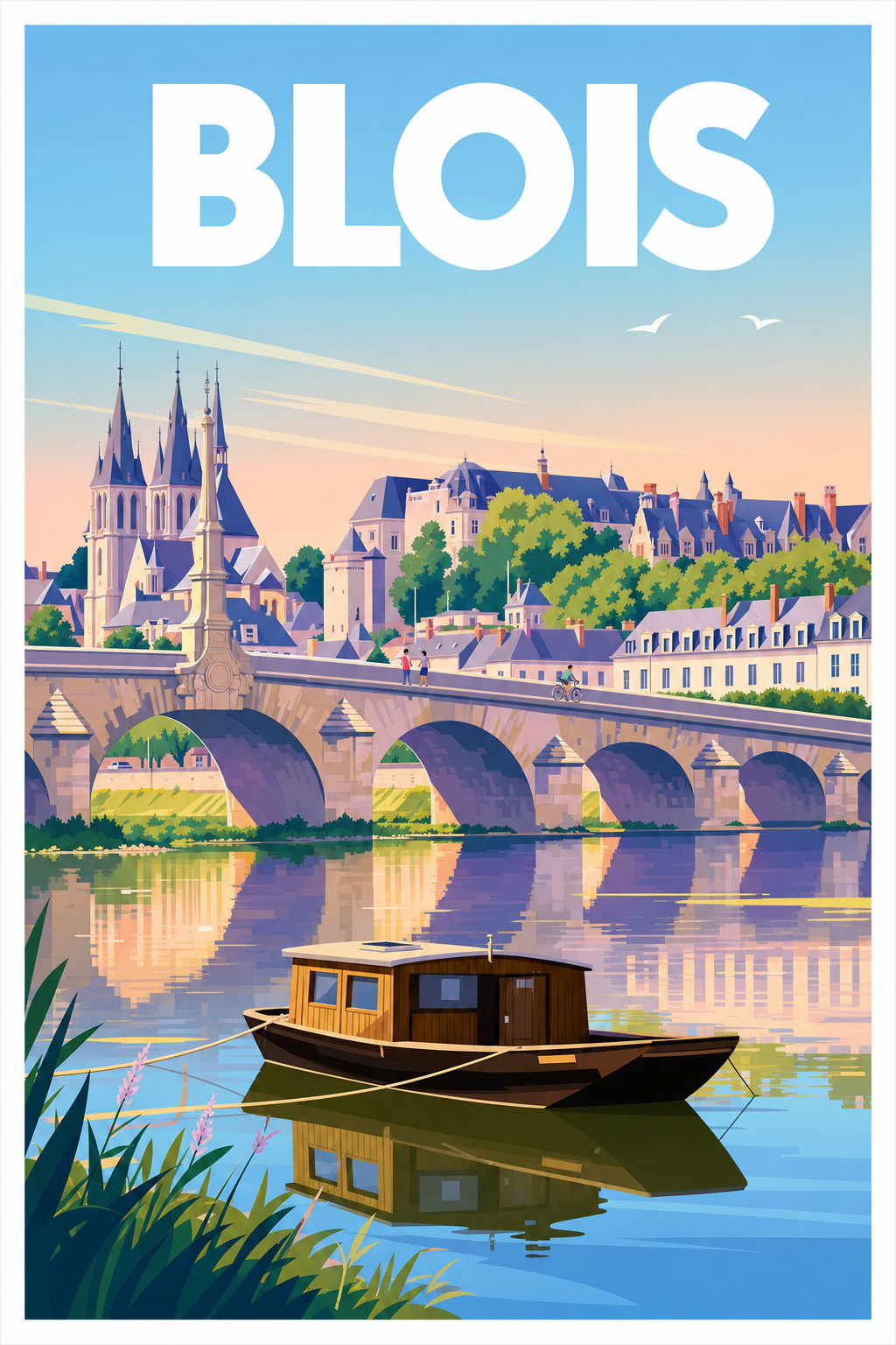 Affiche de Blois, poster pont Jacques Gabriel