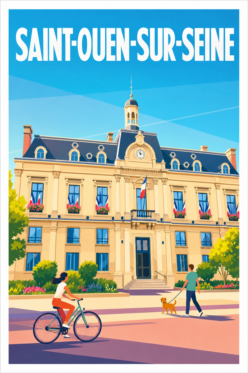 Affiche de Saint-Ouen-sur-Seine, poster Mairie vintage