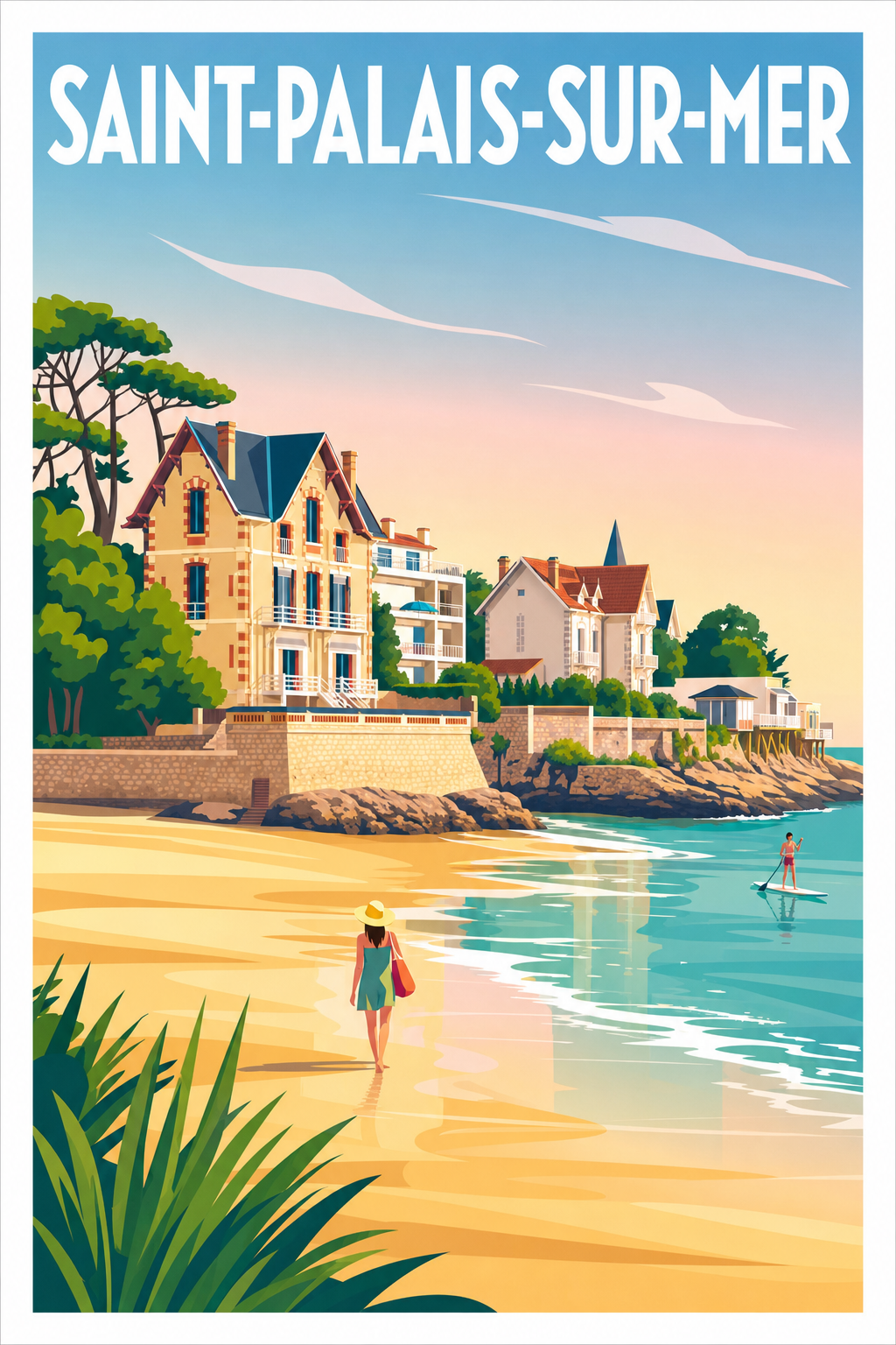 Affiche de Saint-Palais-sur-Mer, poster villas de la côte