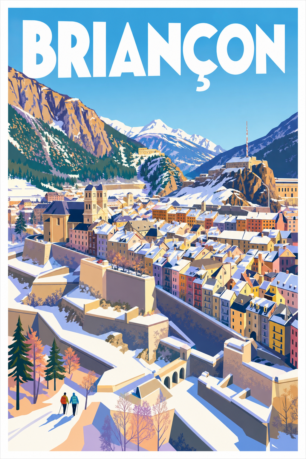 Affiche de Briançon, poster cité Vauban