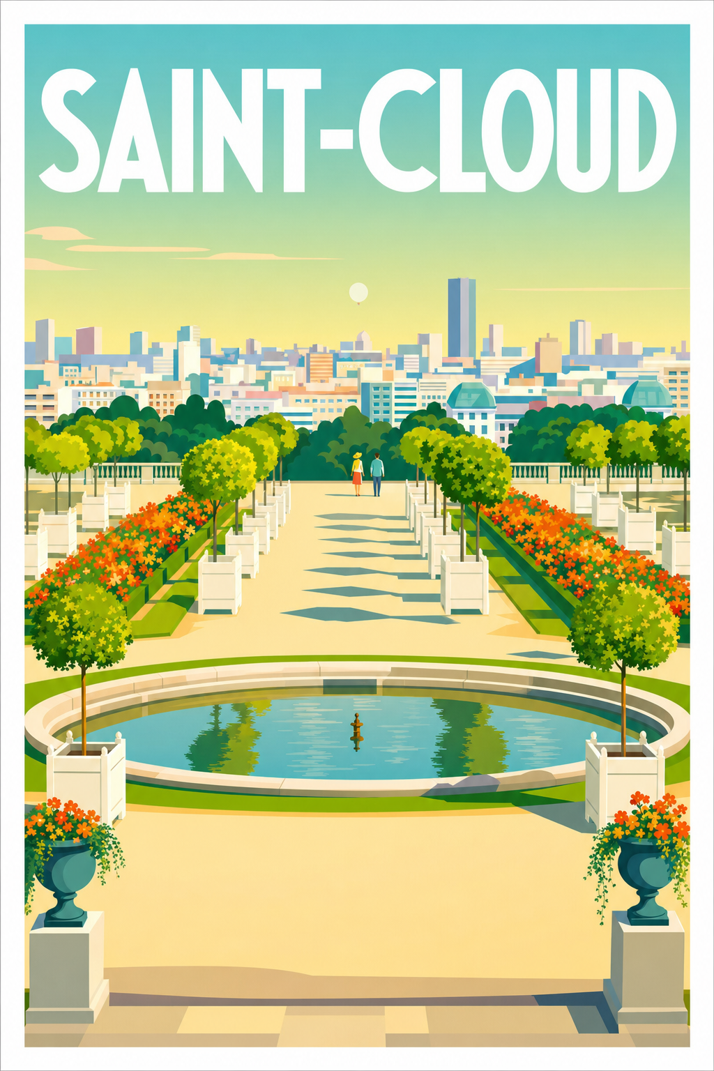 Affiche de Saint-Cloud, poster vue sur Paris