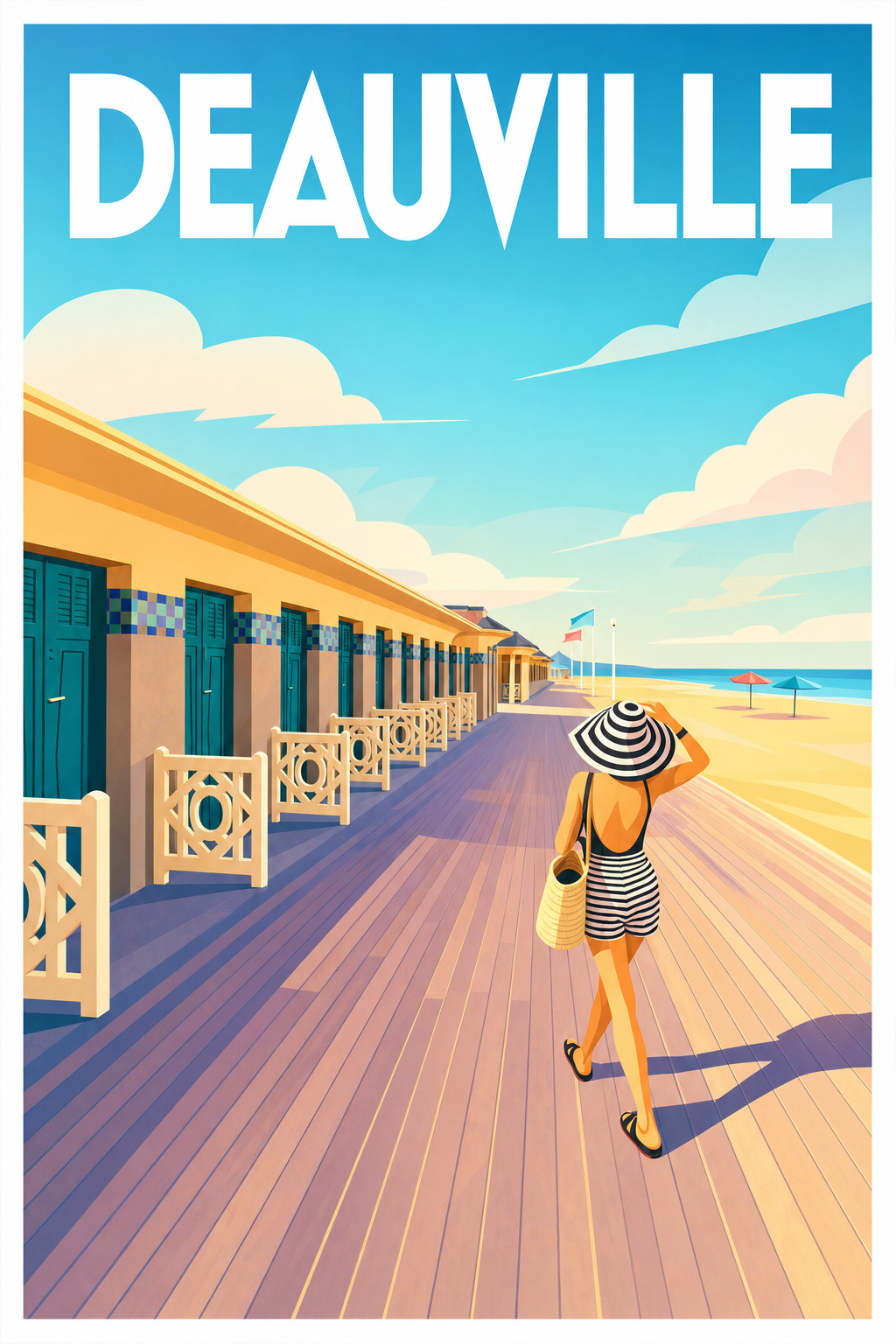 Affiche de Deauville, poster Les Planches