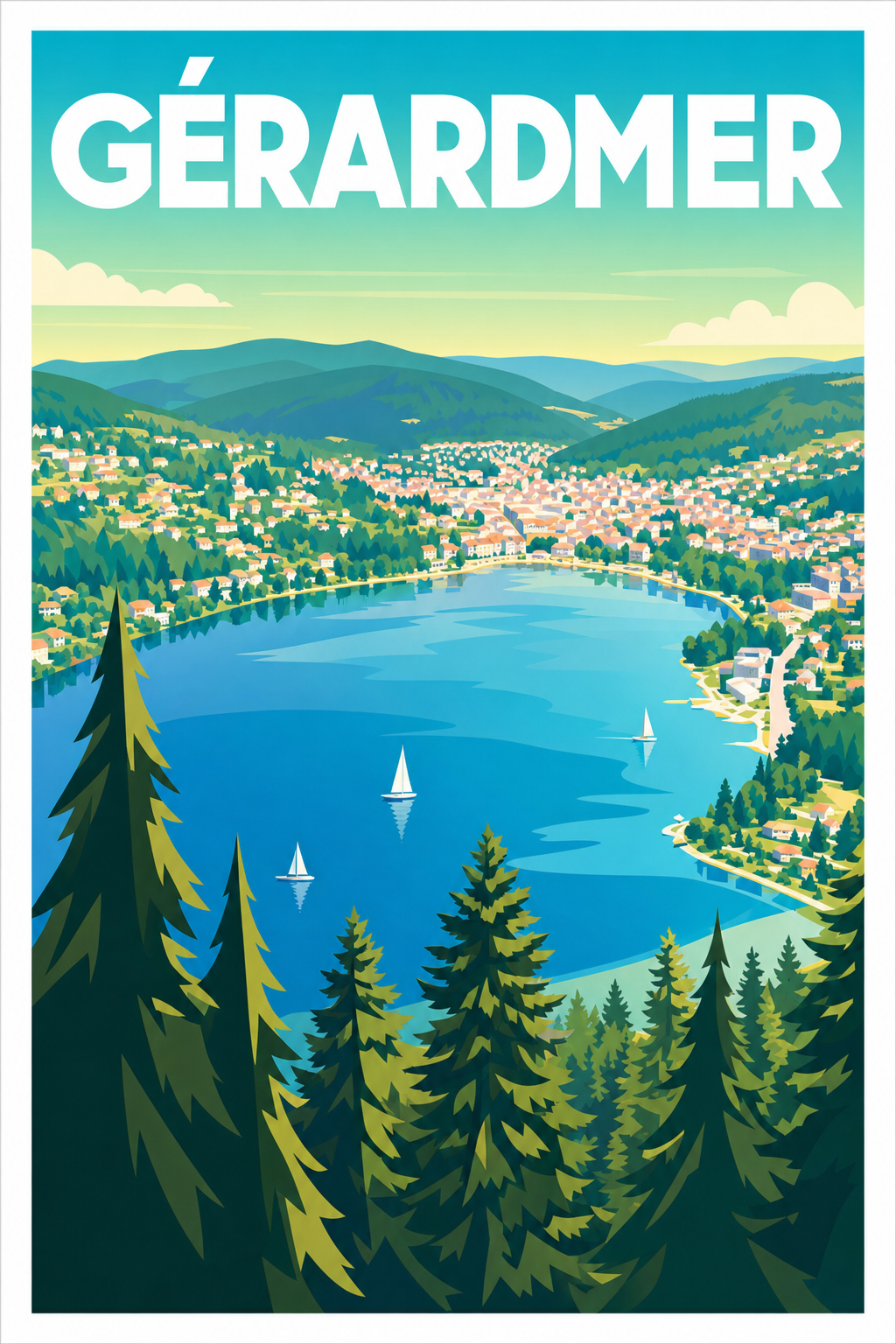 Affiche de Gérardmer, poster lac des Vosges