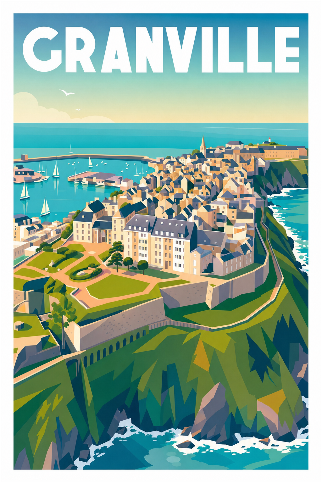 Affiche de Granville, poster Haute Ville