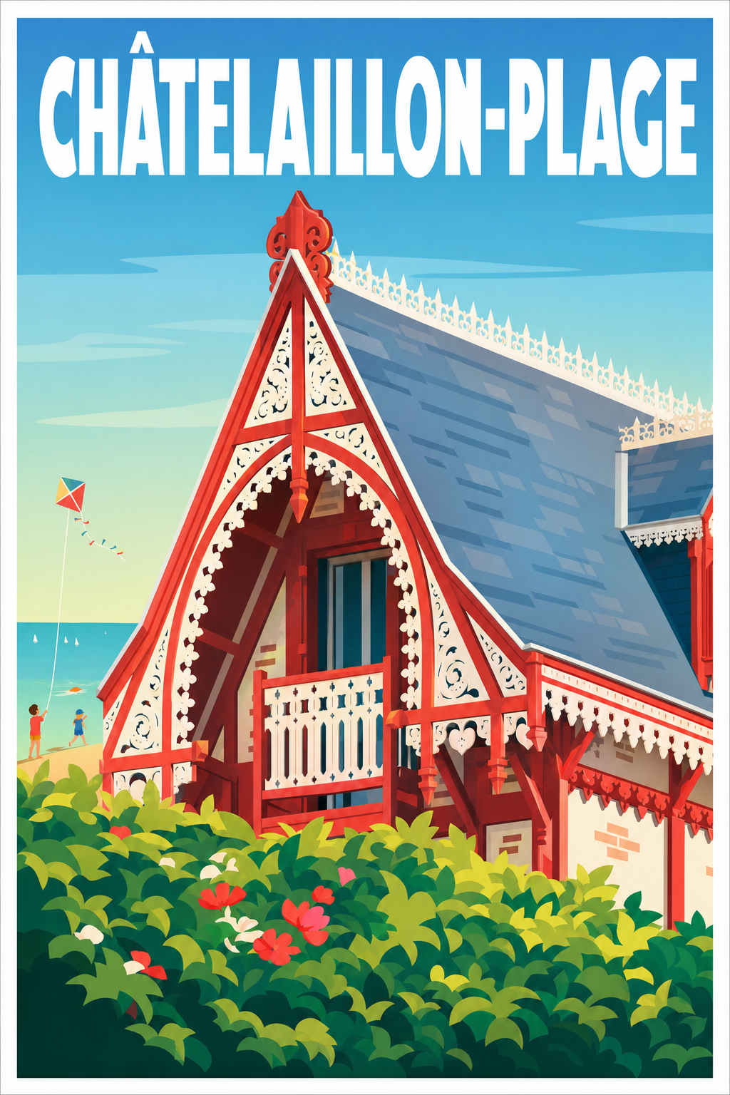 Affiche de Châtelaillon-Plage, villas Belle Époque
