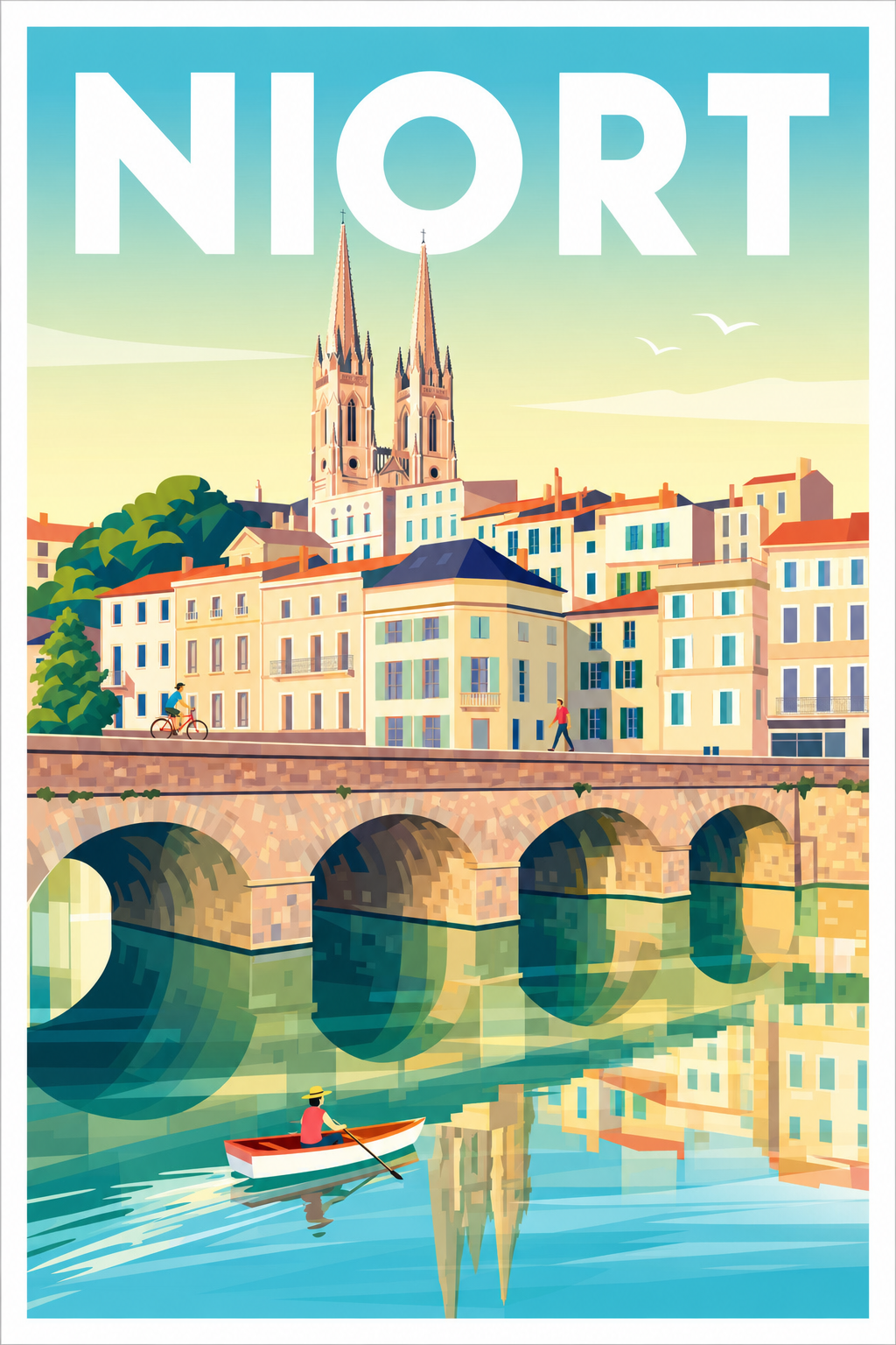 Poster Niort, affiche de l'église Saint-André