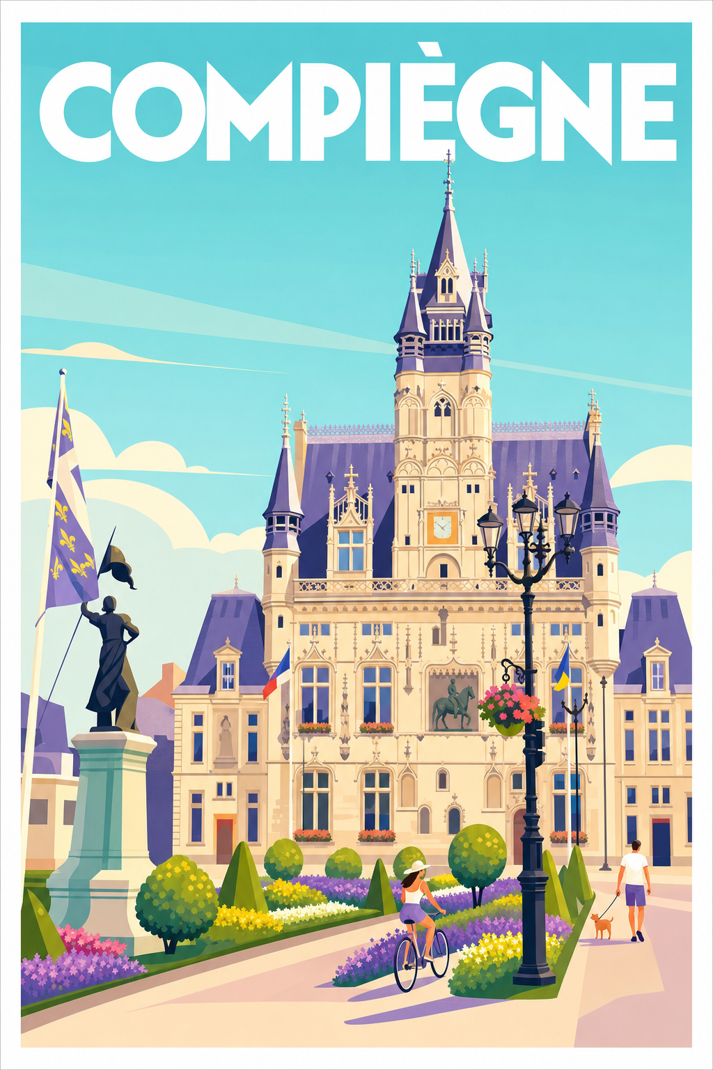 Affiche de Compiègne, l'Hôtel de Ville