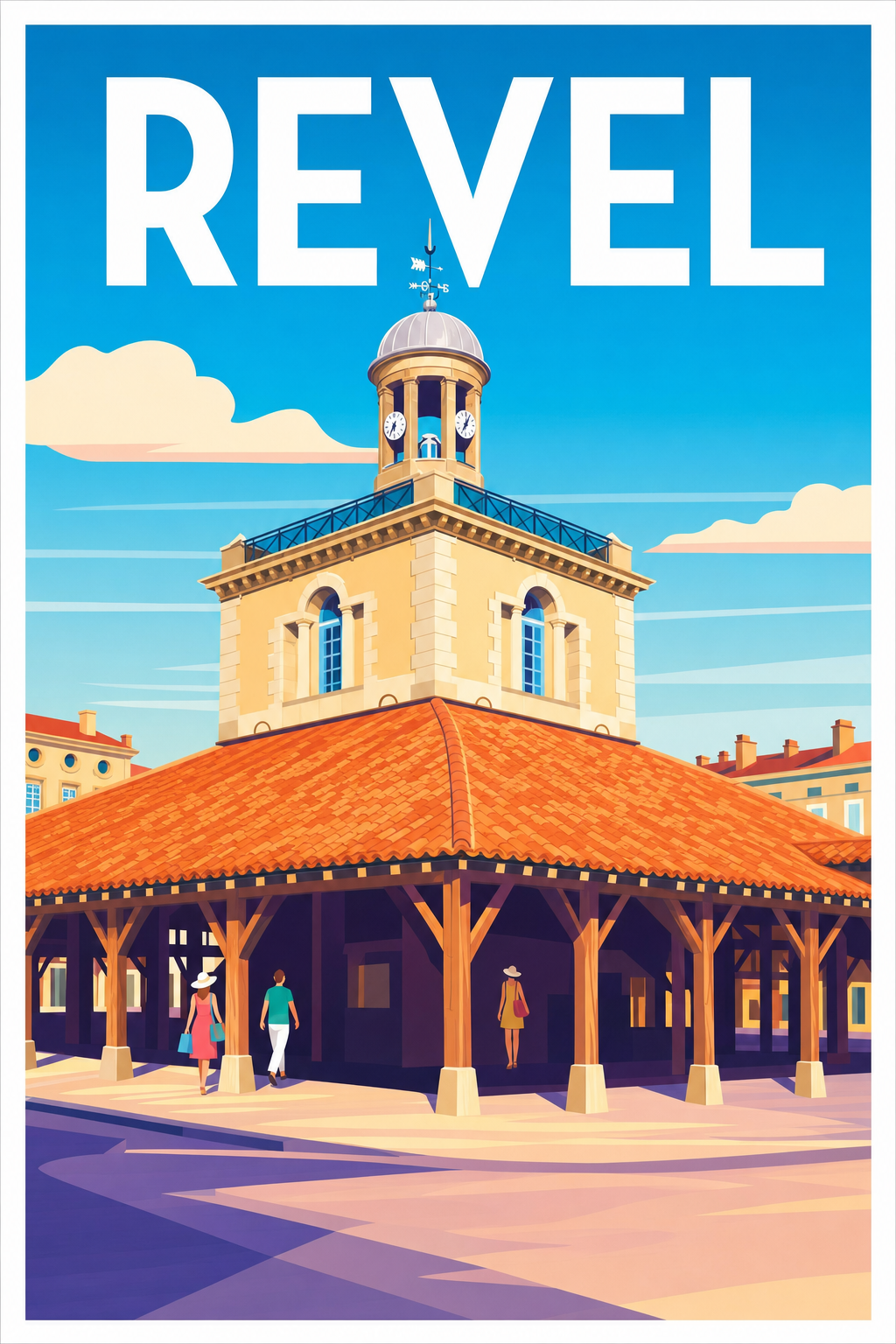 Affiche de Revel, poster halle médiévale