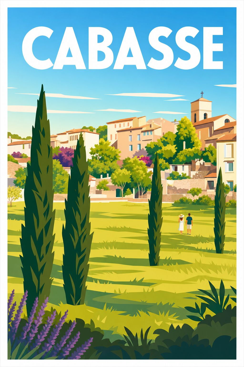 Affiche Cabasse, poster village provençal