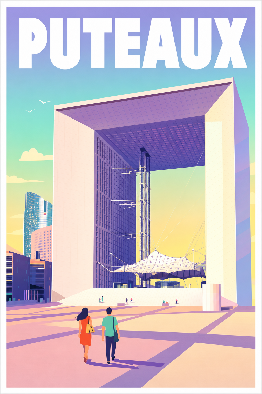 Affiche Puteaux, poster Grande Arche de la Défense