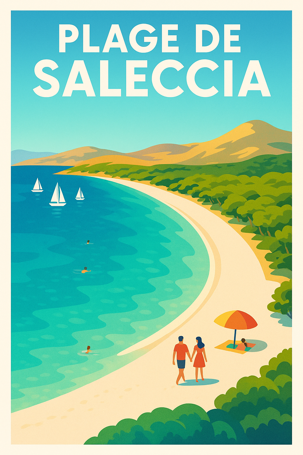 Affiche de Plage de Saleccia - Un paradis sauvage en Corse