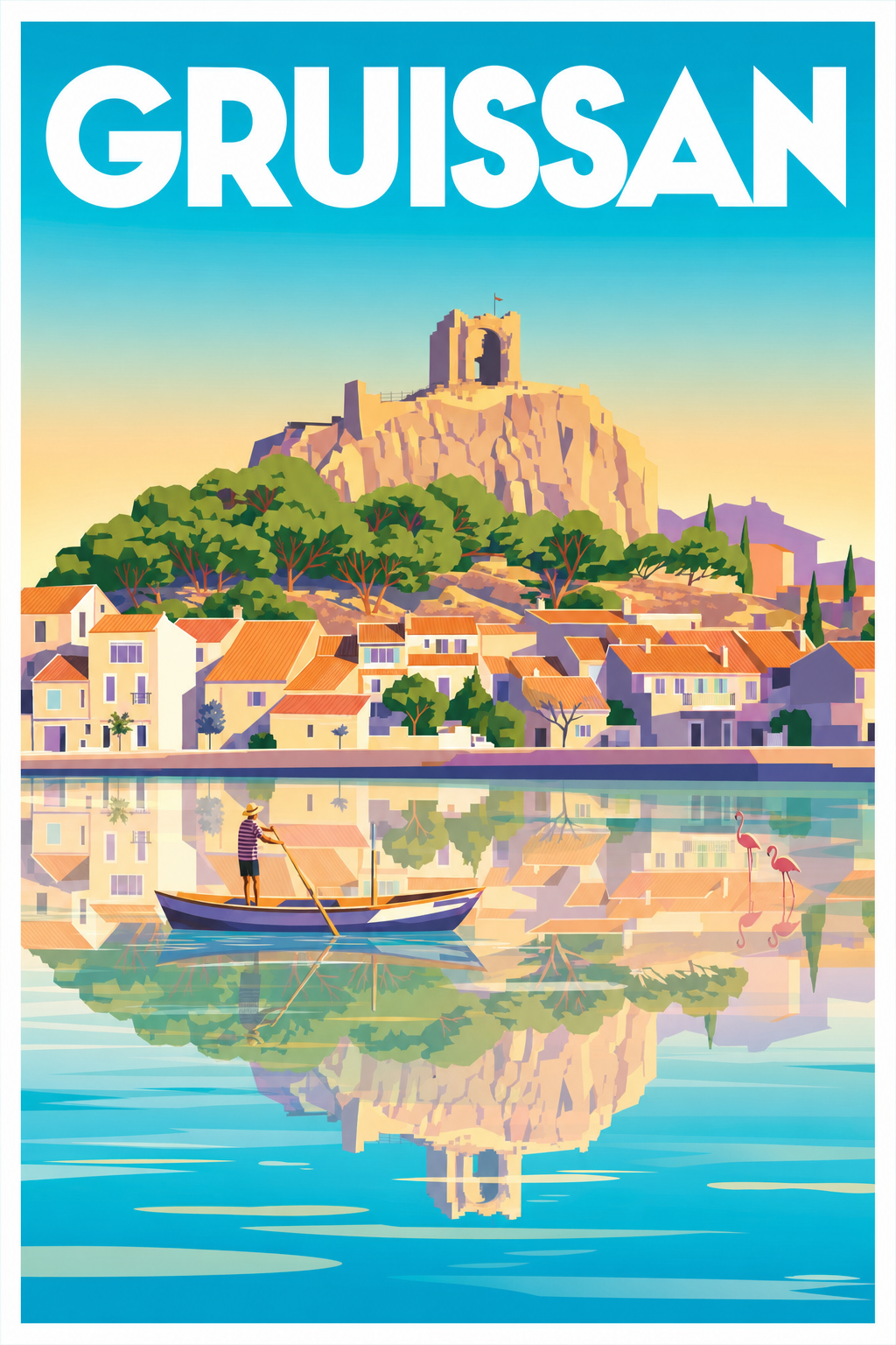 Affiche de Gruissan, poster Tour Barberousse