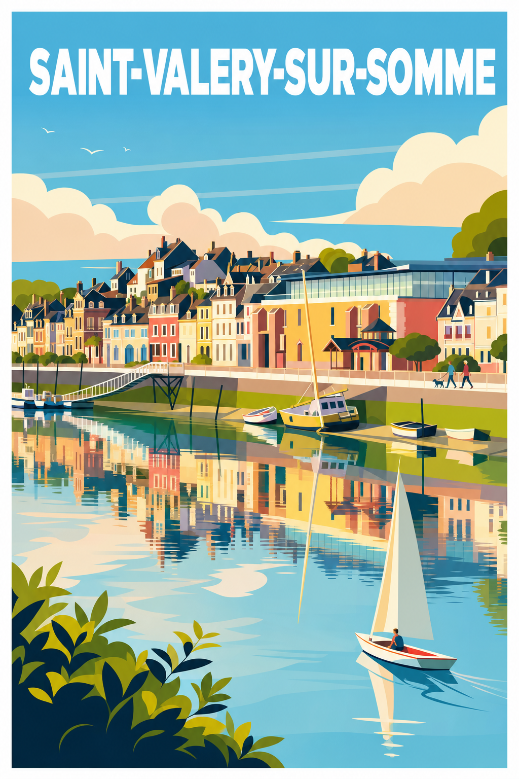 Affiche de Saint-Valery-sur-Somme, poster ville fleurie