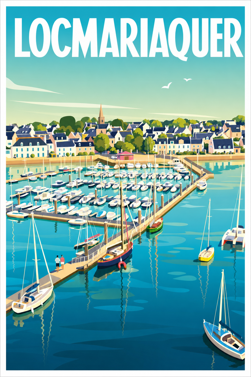 Affiche de Locmariaquer, poster port de plaisance