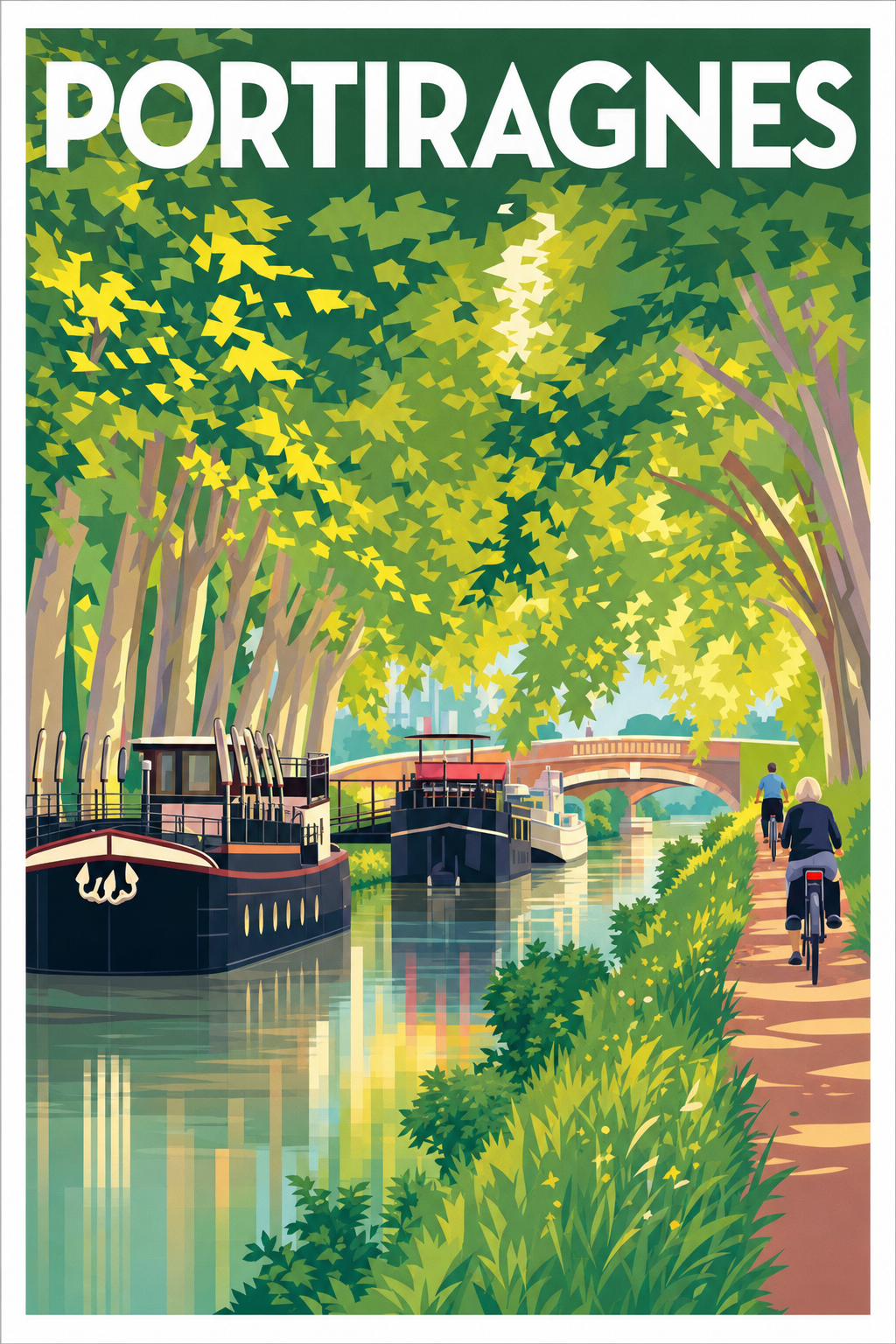 Affiche Portiragnes, poster Canal du Midi