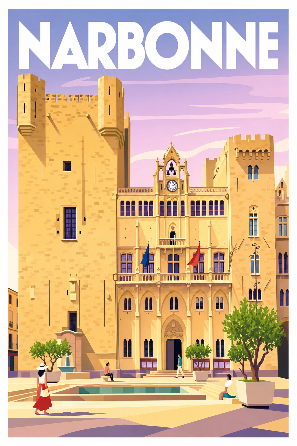 Affiche de Narbonne, poster Palais des Archevêques