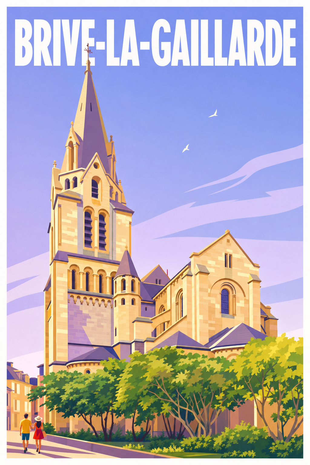 Affiche de Brive-la-Gaillarde, poster collégiale