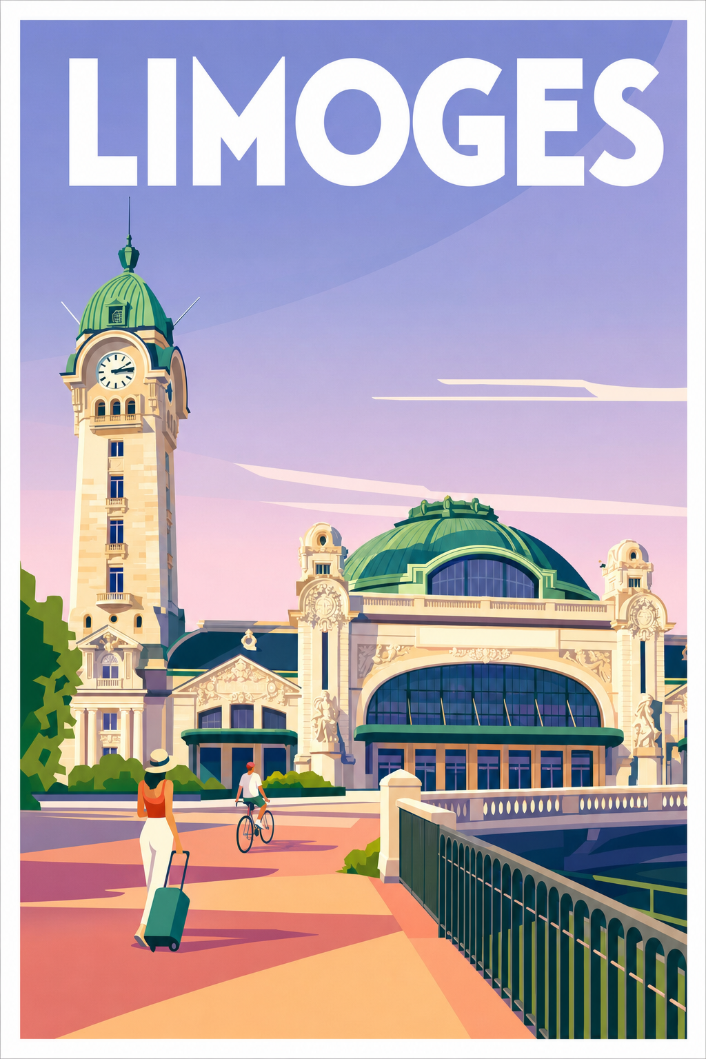 Affiche de Limoges, poster gare des Bénédictins