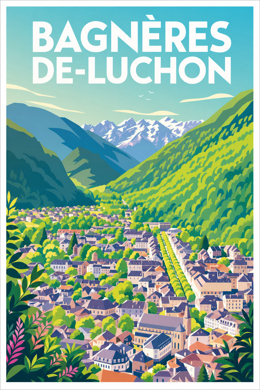 Affiche de Bagnères-de-Luchon, poster Pyrénées