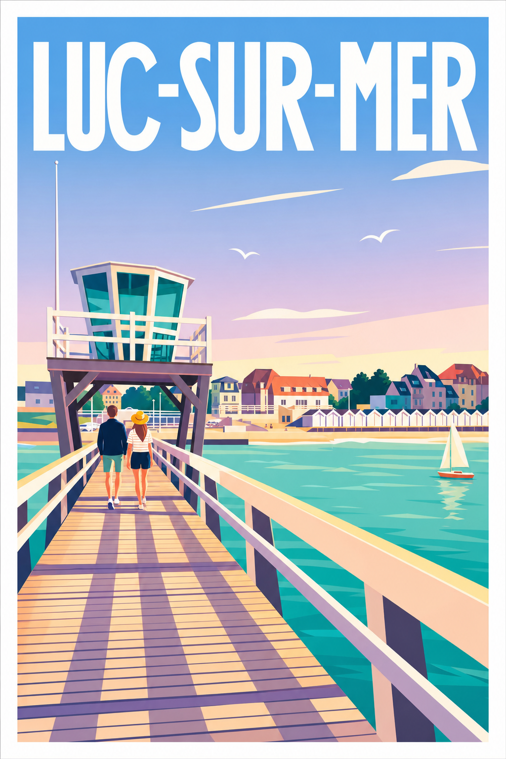 Affiche Luc-sur-Mer, poster la jetée