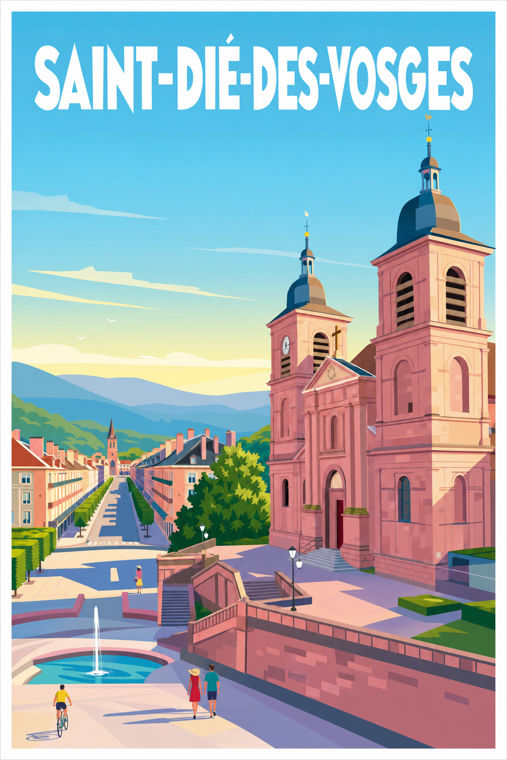 Affiche de Saint-Dié-des-Vosges, poster Cathédrale