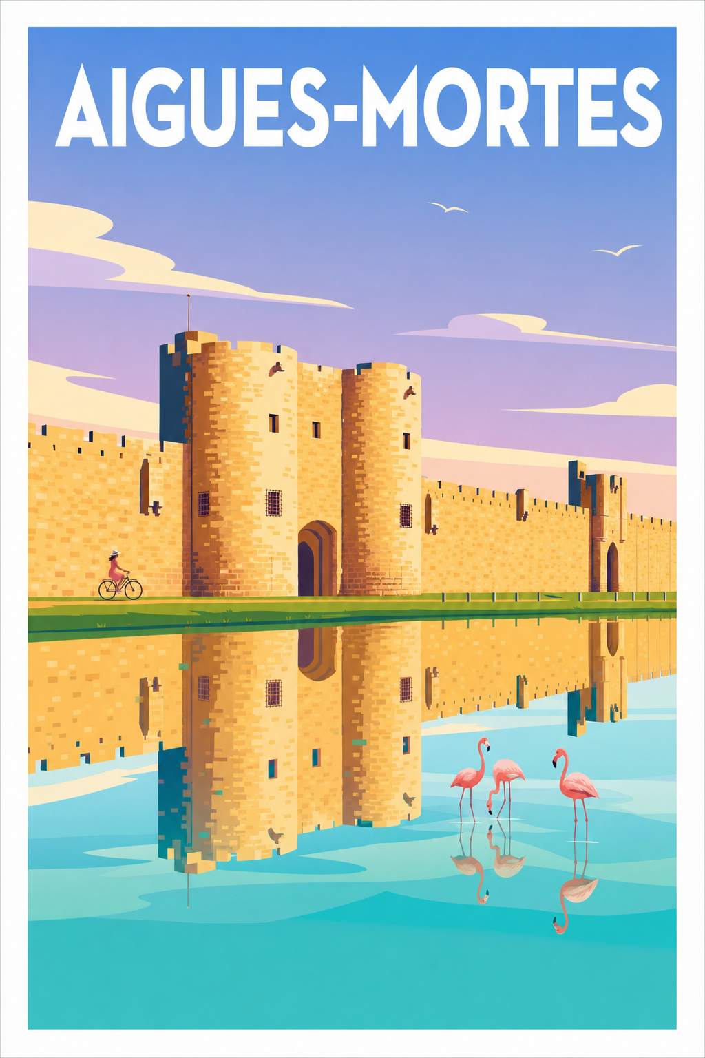 Poster d'Aigues-Mortes, remparts de Camargue