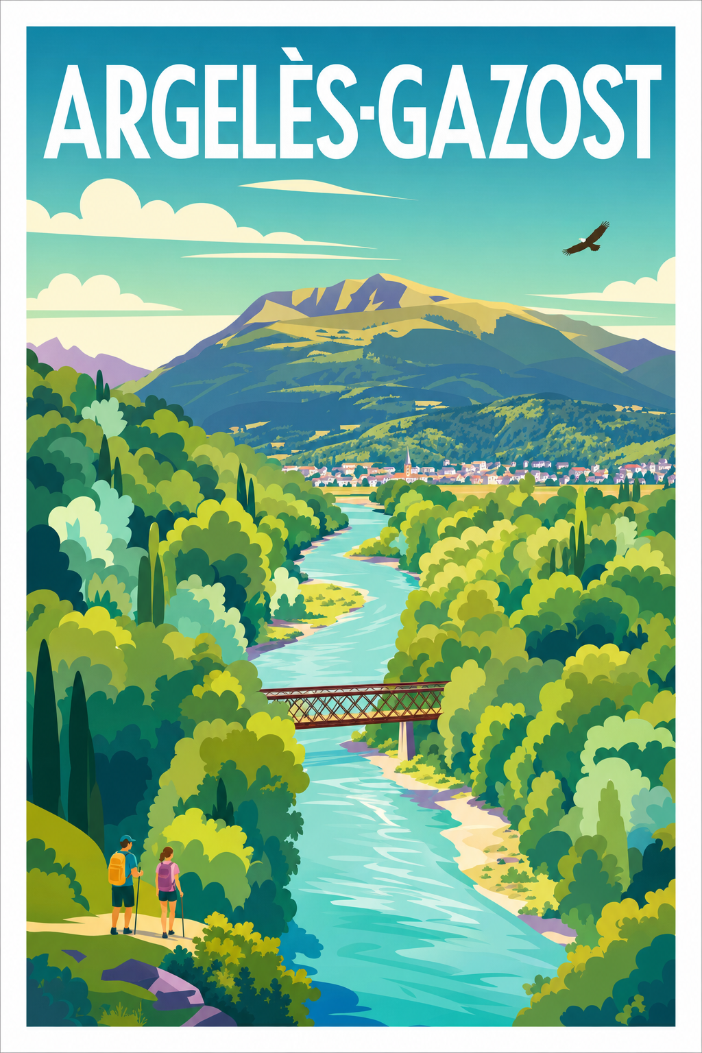 Affiche d'Argelès-Gazost, poster montagne
