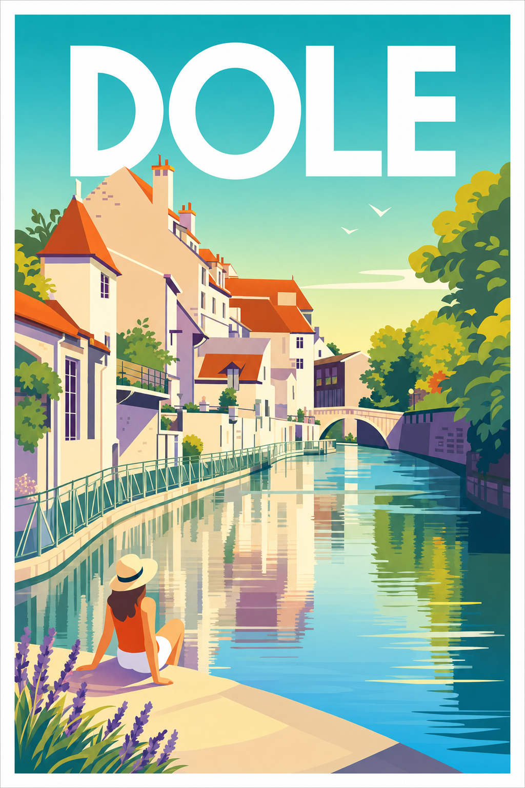 Affiche de Dole, poster canal des Tanneurs