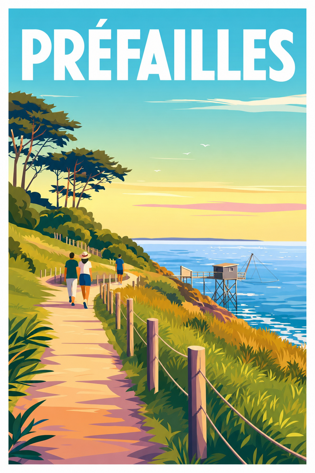 Affiche de Préfailles, poster la pêcherie