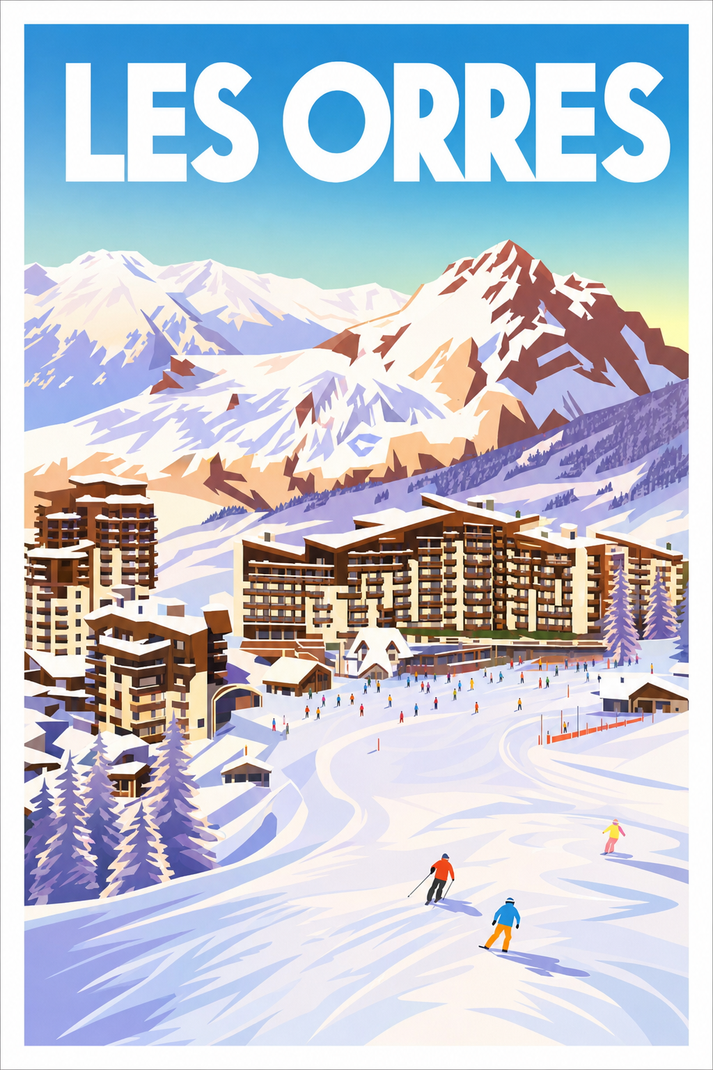 Affiche des Orres, poster station de ski