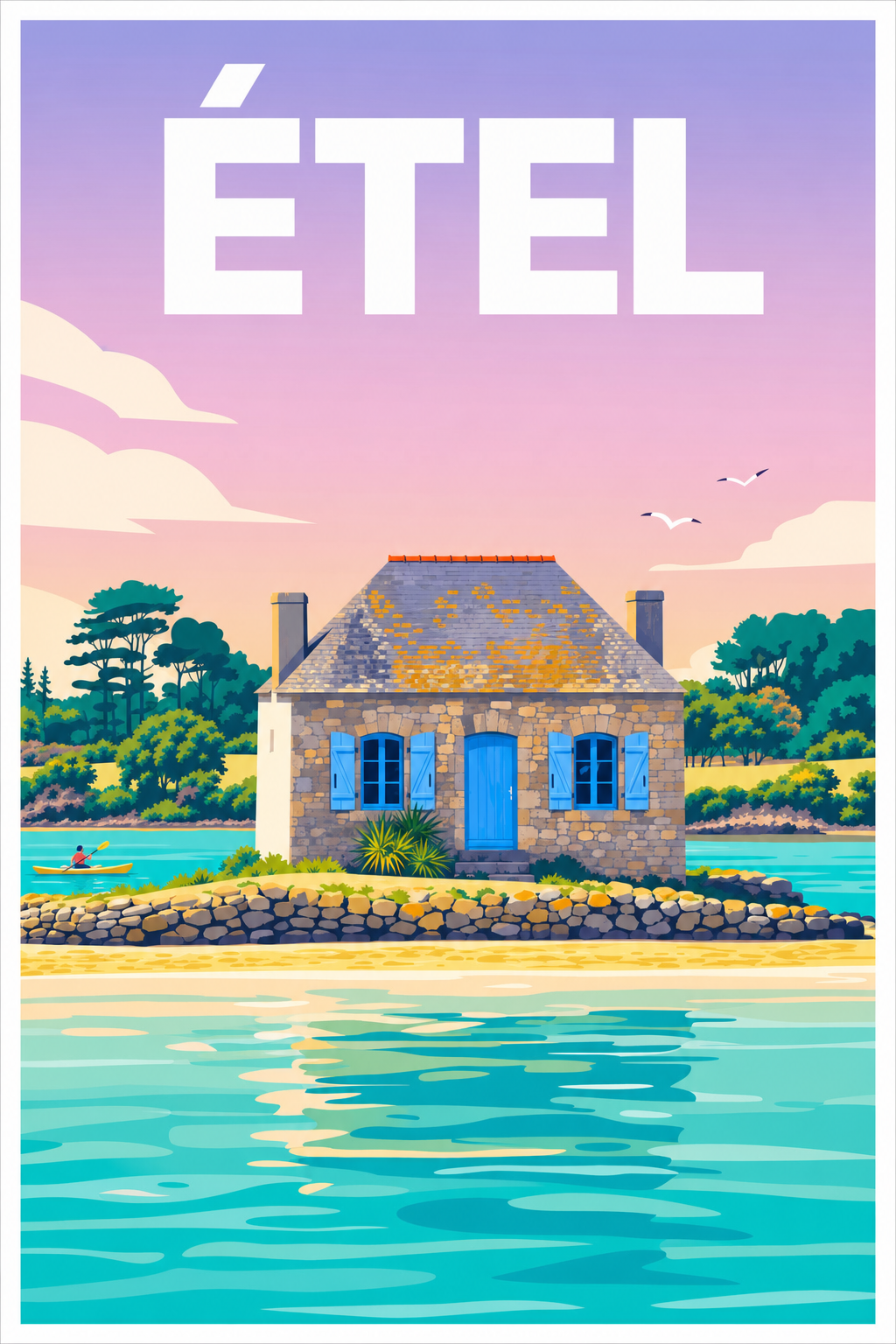 Affiche d'Étel, poster maison de Saint-Cado
