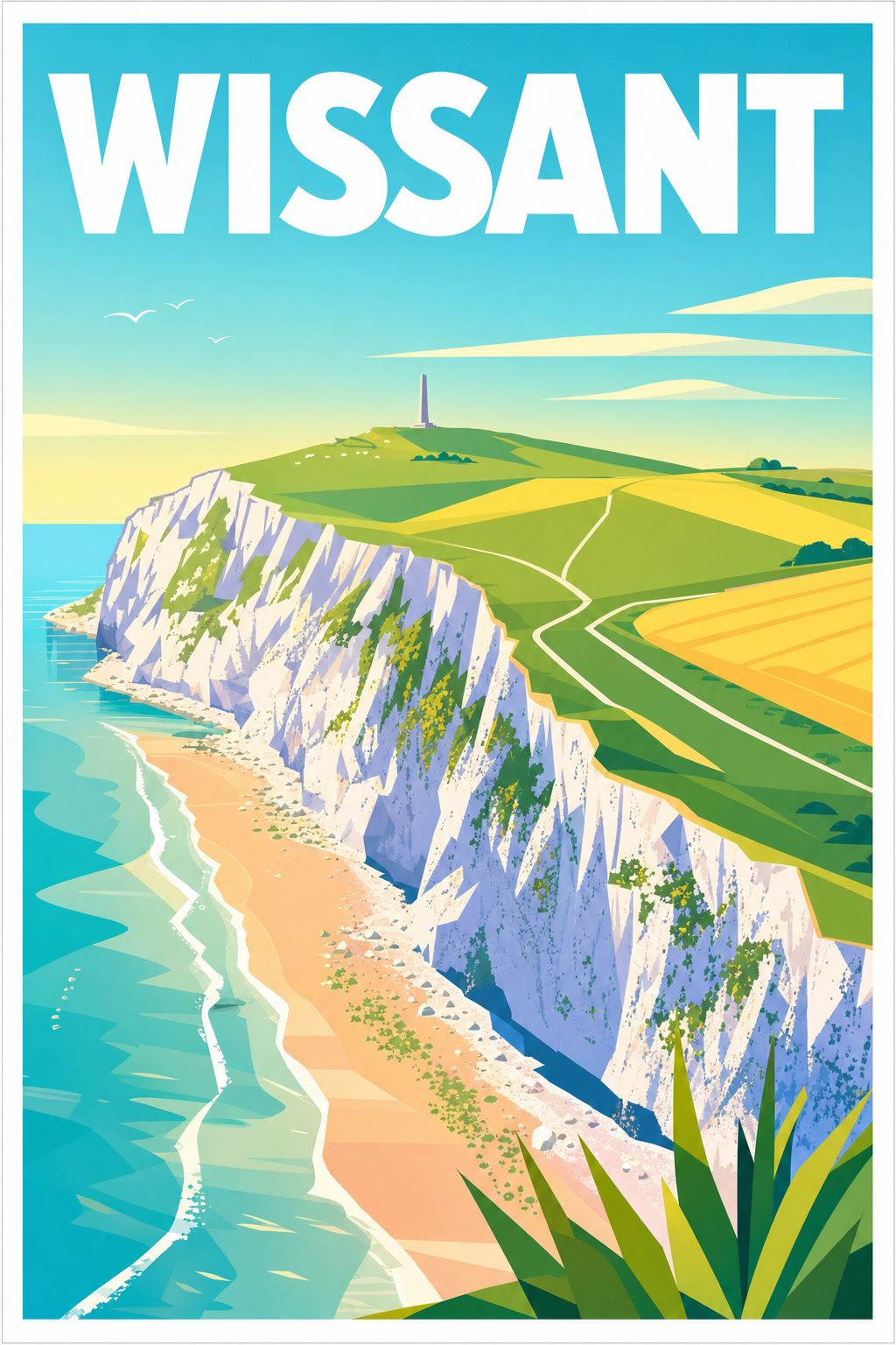 Affiche de Wissant, poster Cap Blanc-Nez