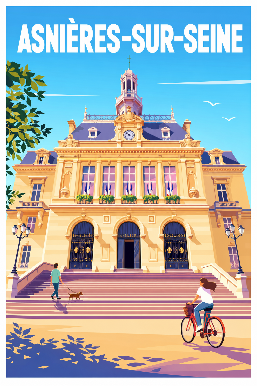 Affiche d'Asnières-sur-Seine, poster Hôtel de Ville