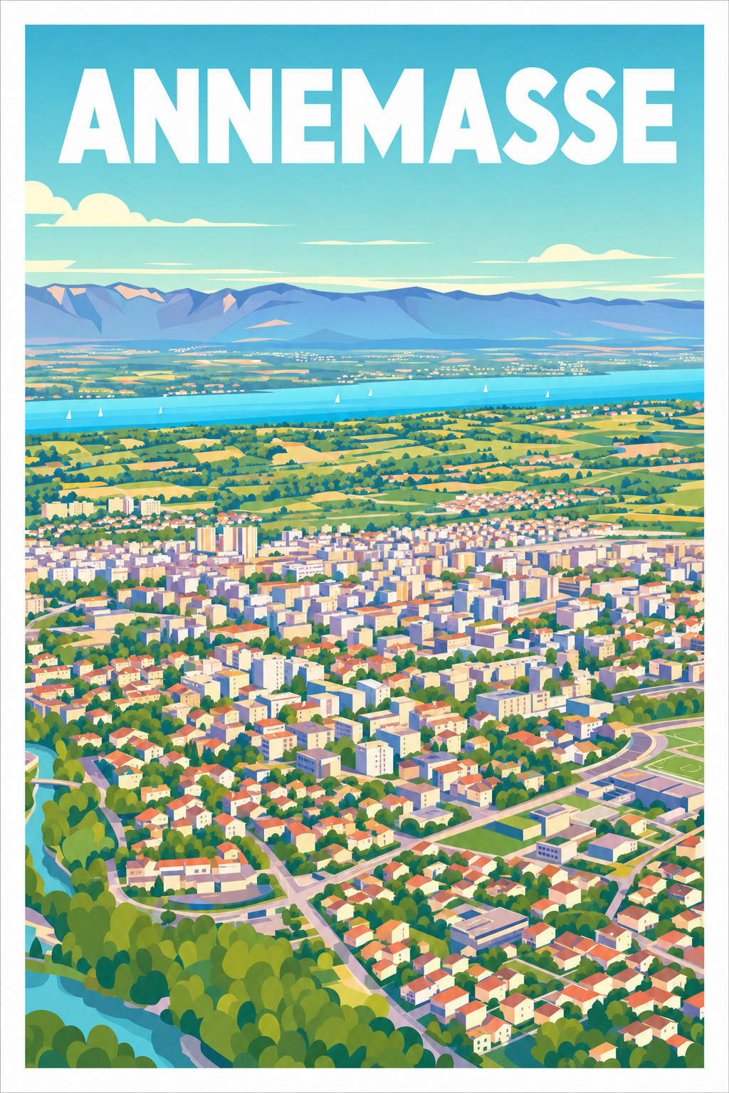 Affiche d'Annemasse, poster vue panoramique