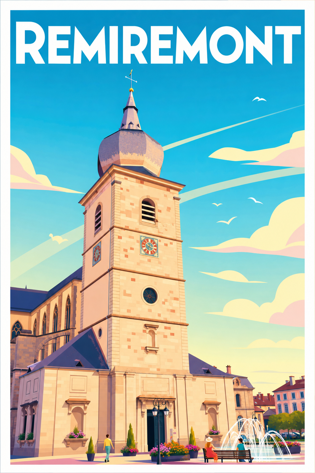 Affiche de Remiremont, poster l'abbaye Saint Pierre