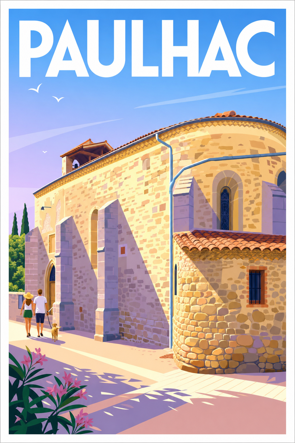 Affiche de Paulhac, poster église romane