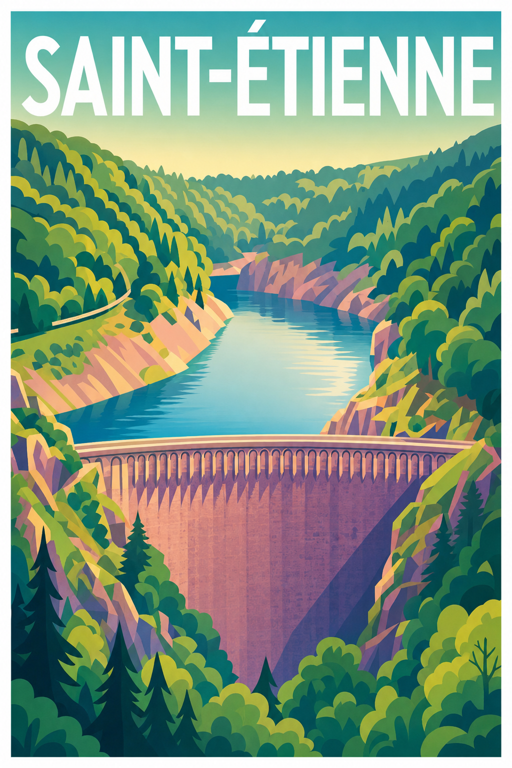 Affiche de Saint-Étienne, barrage du Gouffre d'Enfer