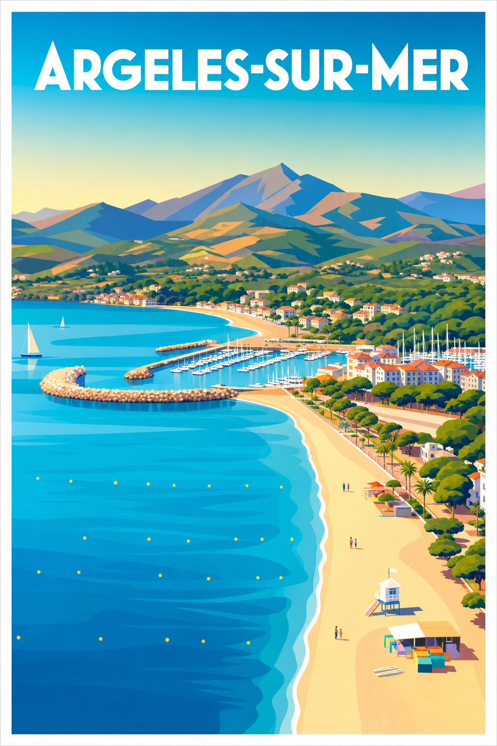 Affiche d'Argelès-sur-Mer, poster le port
