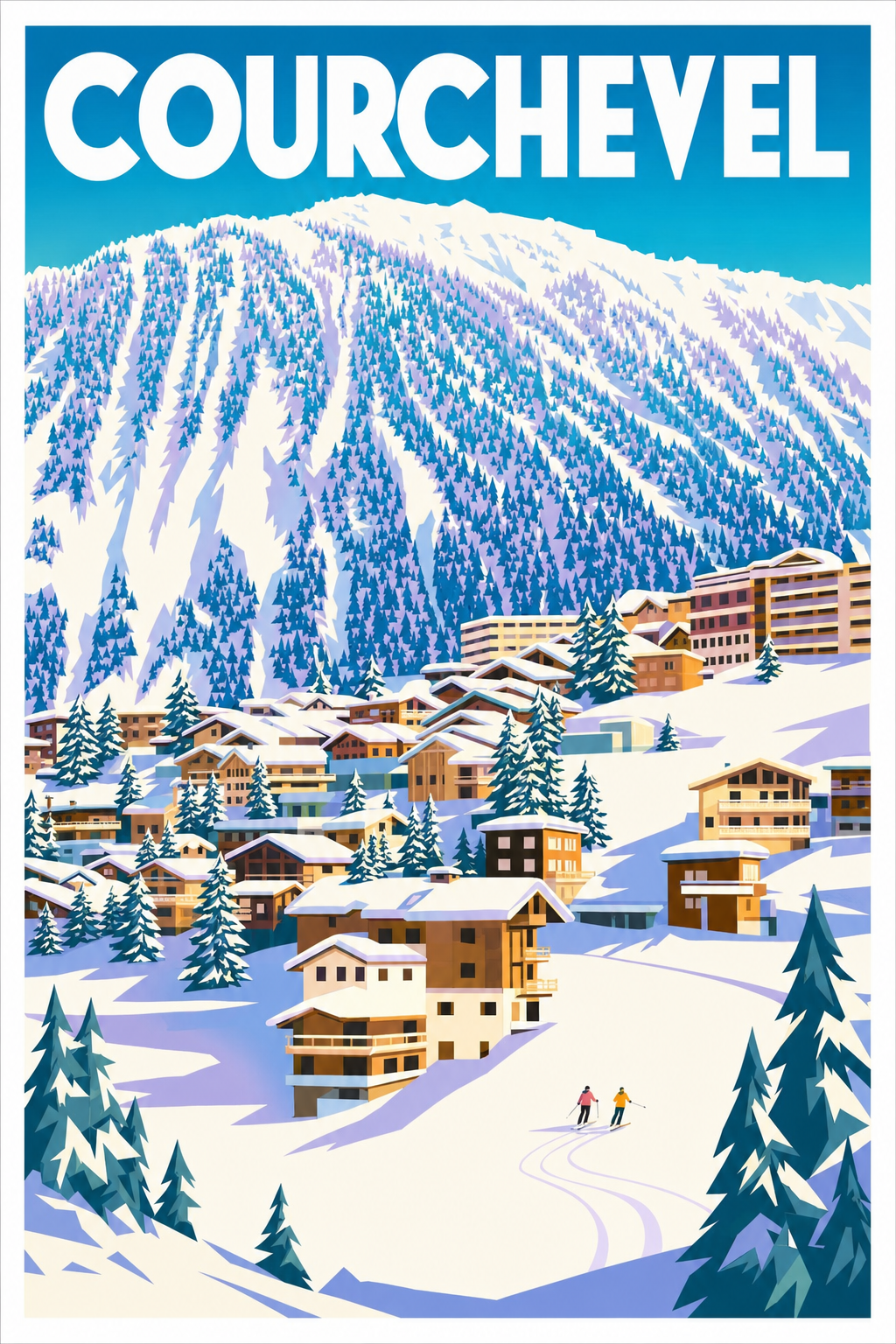 Affiche Courchevel, poster Alpes françaises
